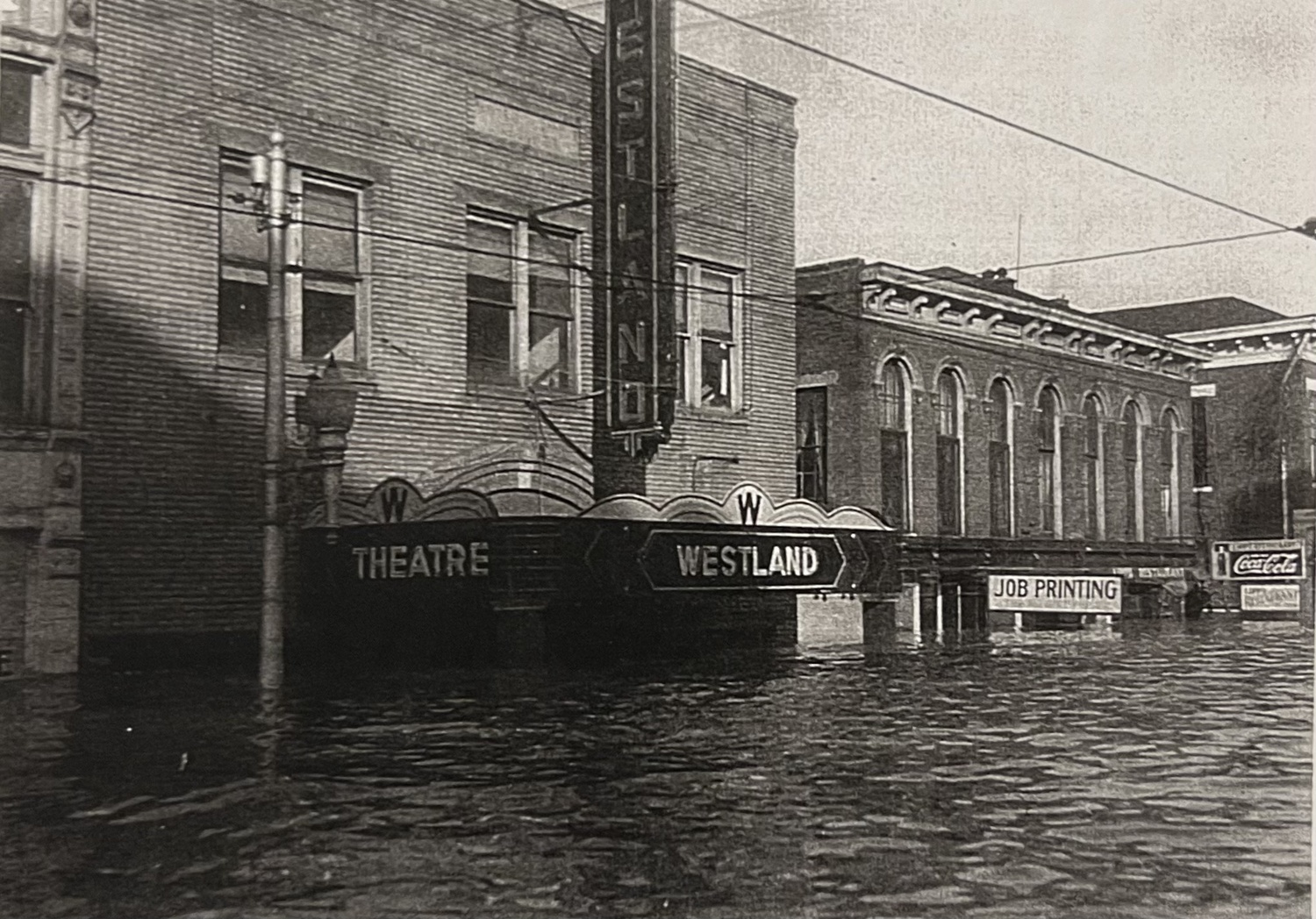 Westland Theater on Second Street in the 1937 Flood