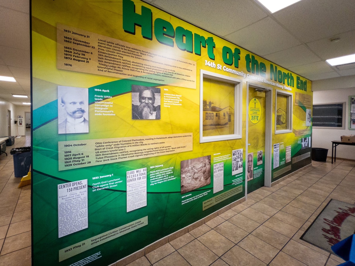 Heart of the North End - Time Line at the Fourteenth Street Community Center, from the left